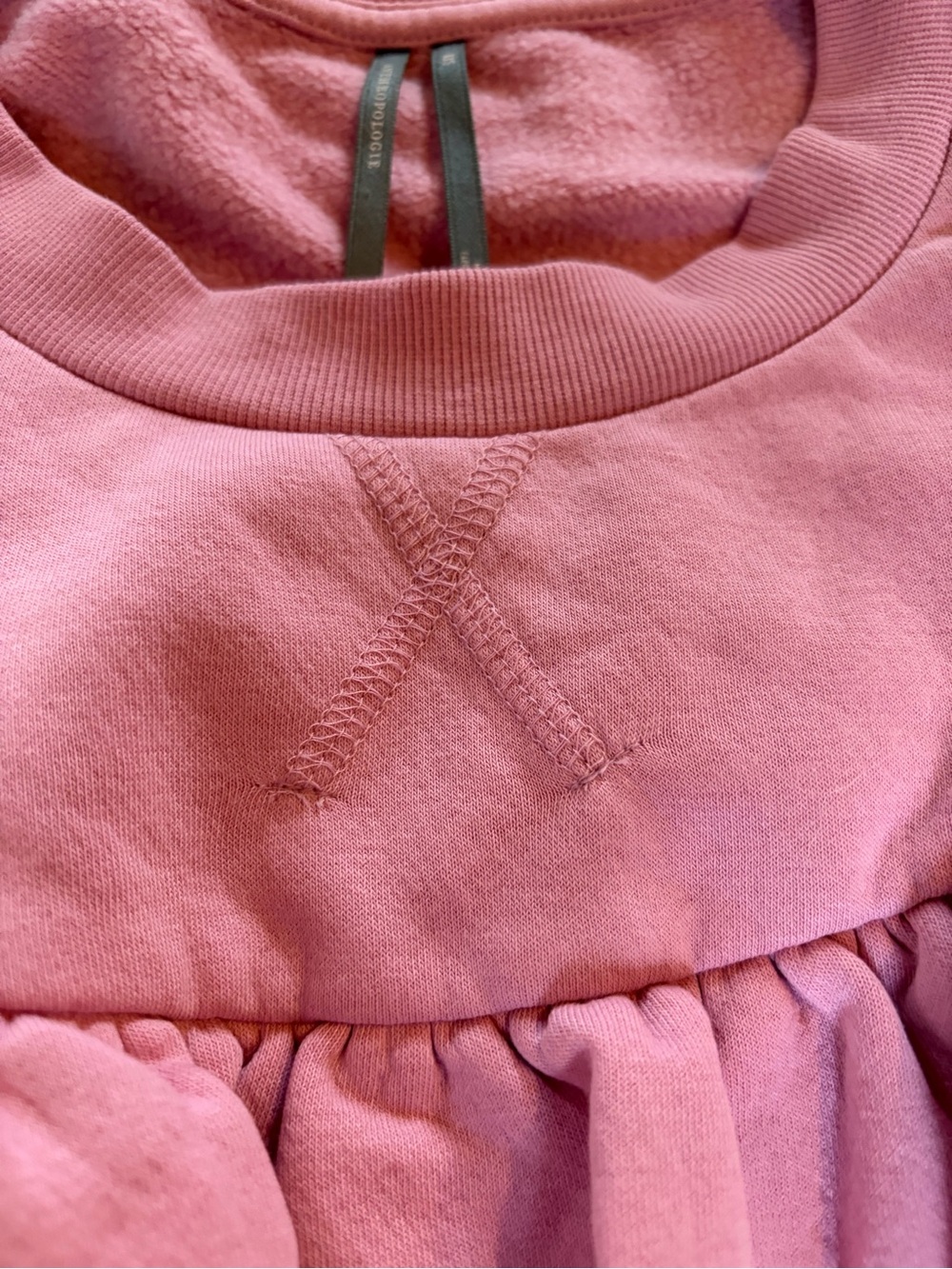 Pink Ruffle Cropped Sweatshirt super soft - Picture 4 of 4